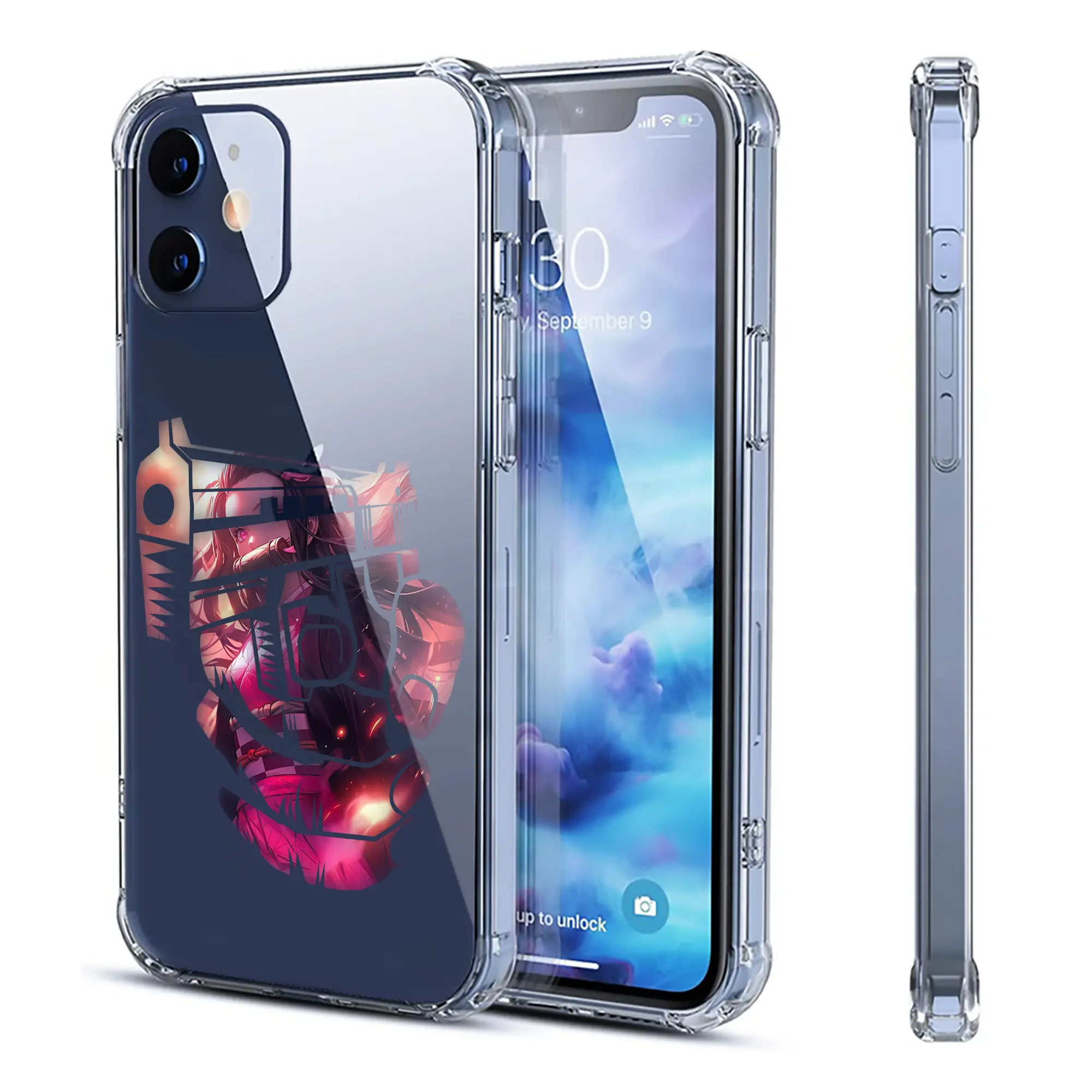 鬼滅の刃 グッズ,竈門 禰豆子 - IPhone 12シリーズ対応 ・ 透明スマホケース ・ クリアソフトケース ・ TPU素材 ・ 耐衝撃 ・ 高密着 ・ 防汚 防指紋 ・ 簡単着脱